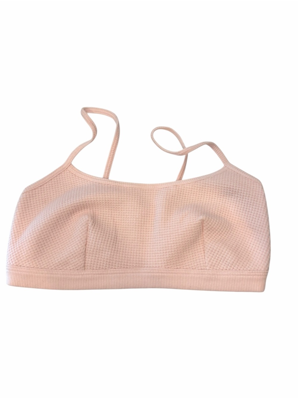 Missy Small Waffle Strappy Bralette Light Pink Cutout Back Sample Brandless NEW